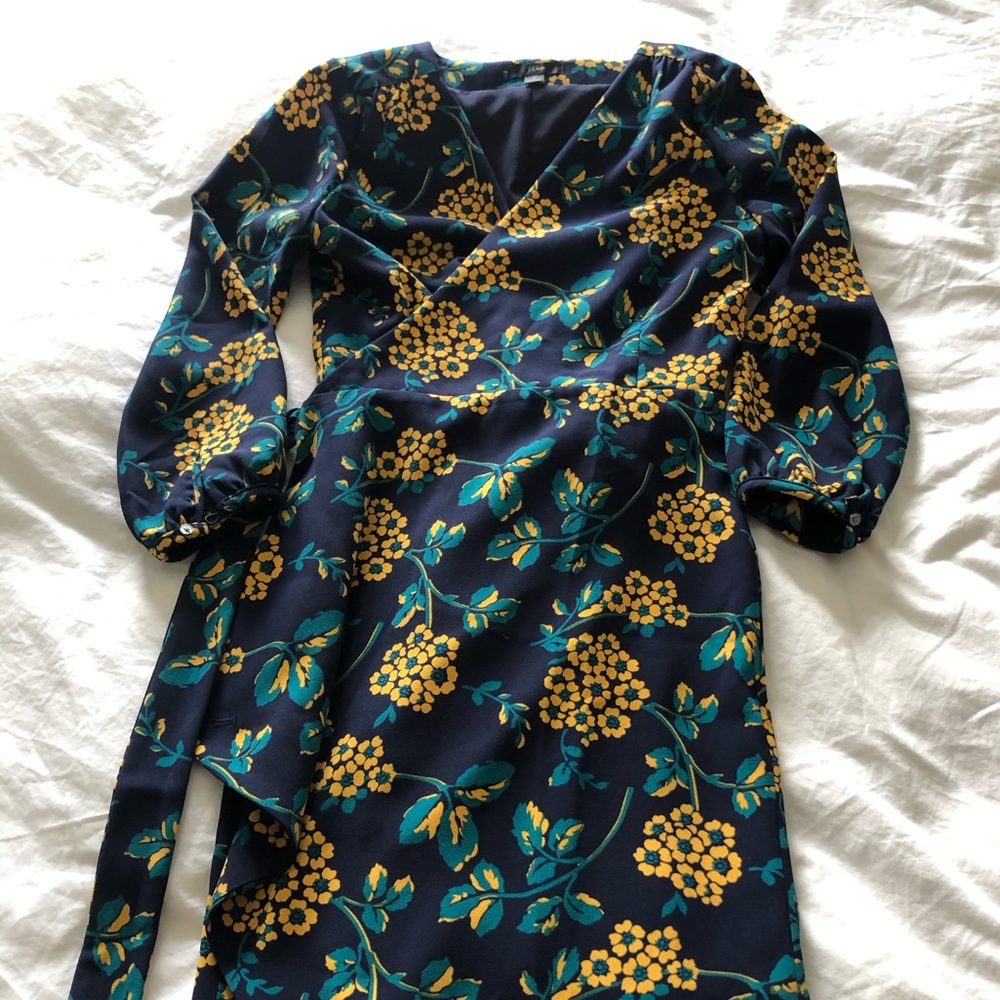 Jcrew wrap floral midi dress